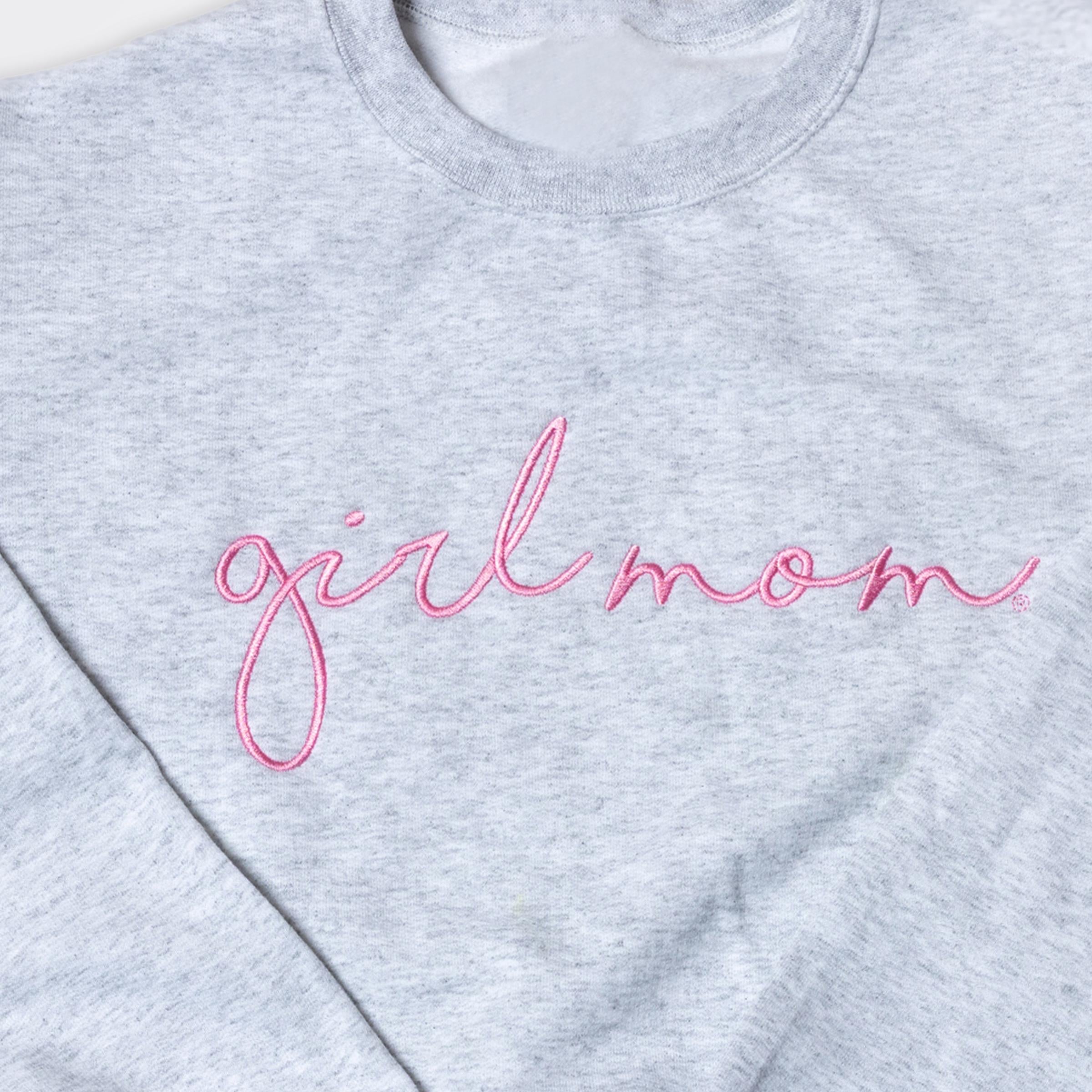 GirlMom® Embroidered Ash Sweatshirt
