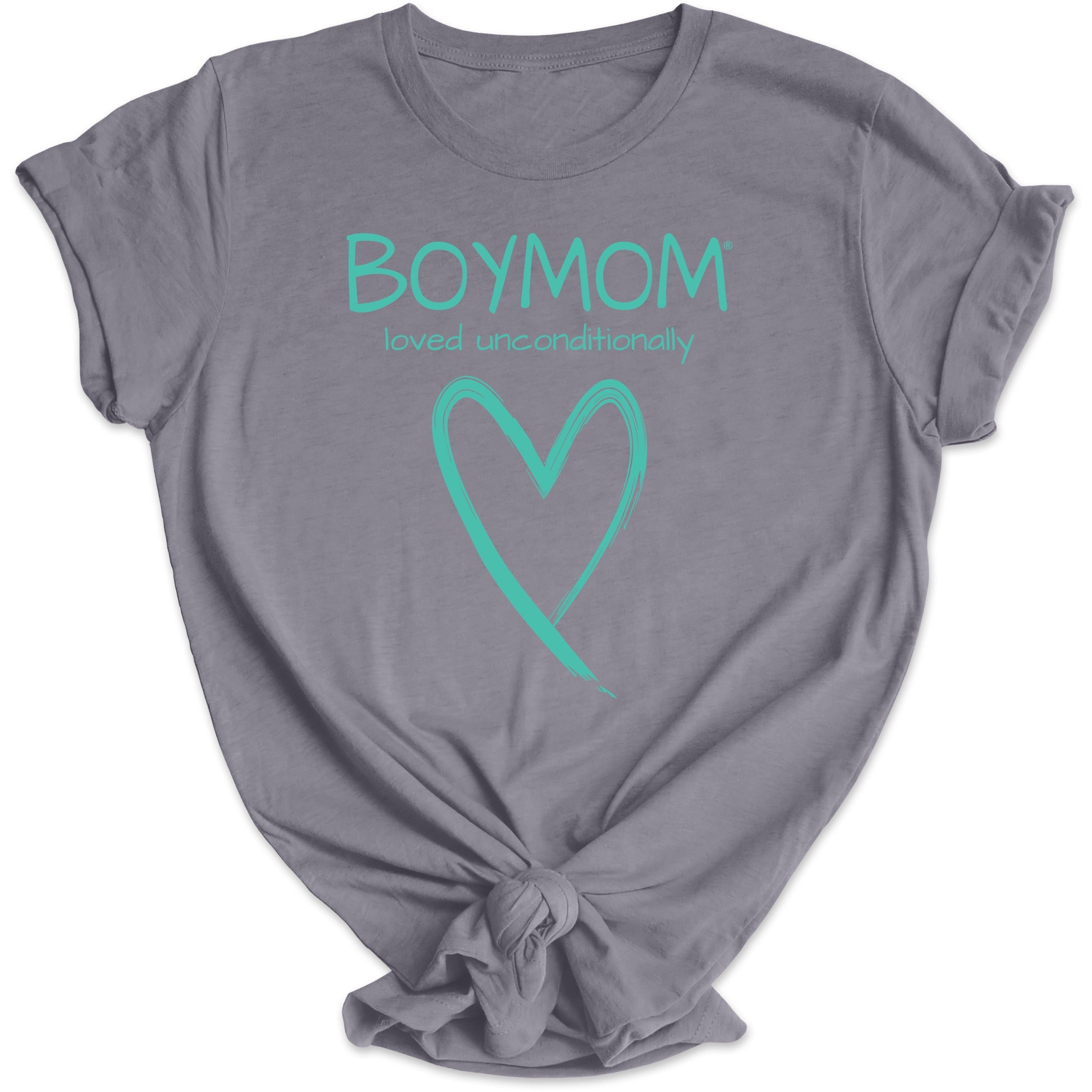 Boymom Loved Unconditionally Tee - TURQUOISE
