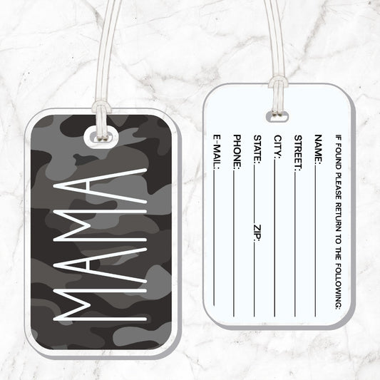 Mama Black Camo Bag Tag