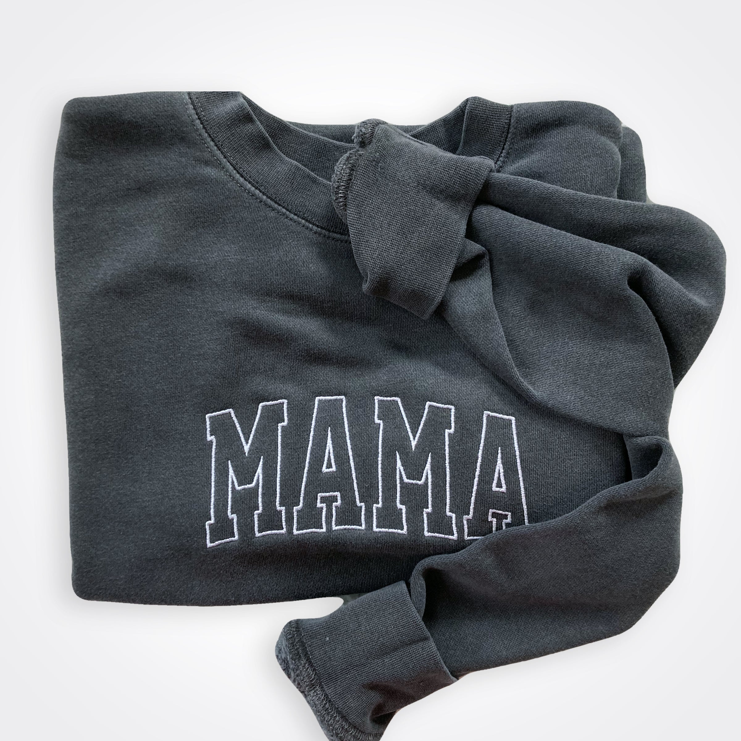 Mama Embroidered Midweight Pigment Dyed Crew Sweatshirt