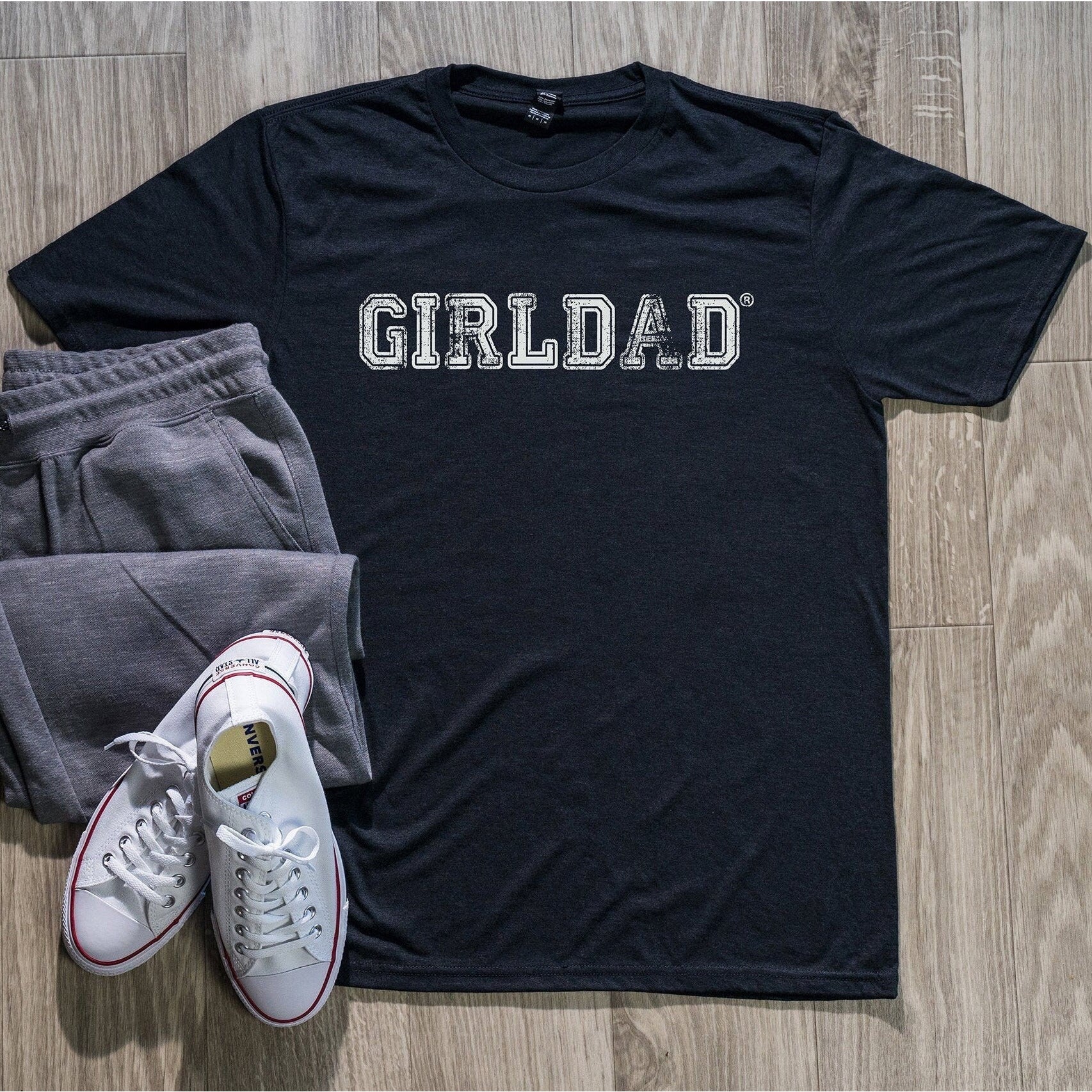 GirlDad Distressed Logo Tee