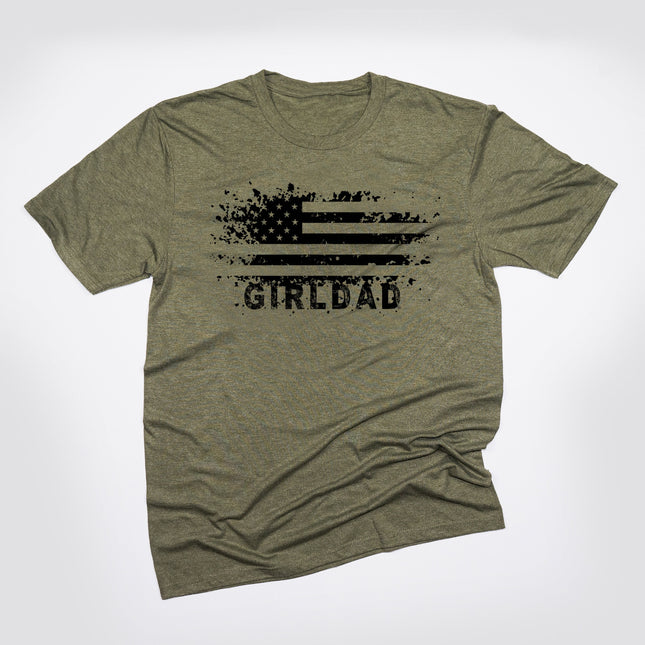 GirlDad USA Distressed Flag Tee
