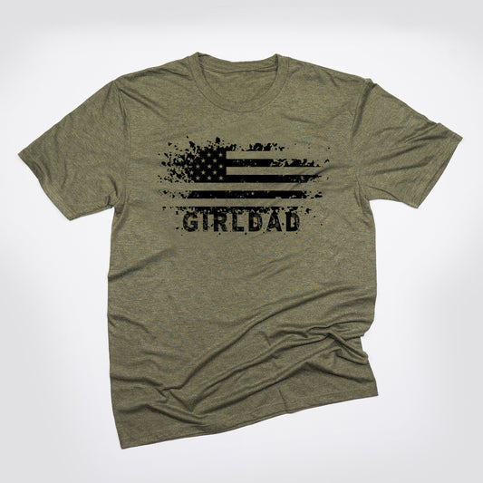 GirlDad USA Distressed Flag Tee