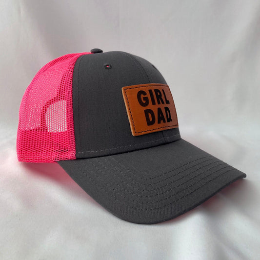GirlDad Leather Patch Trucker Hat