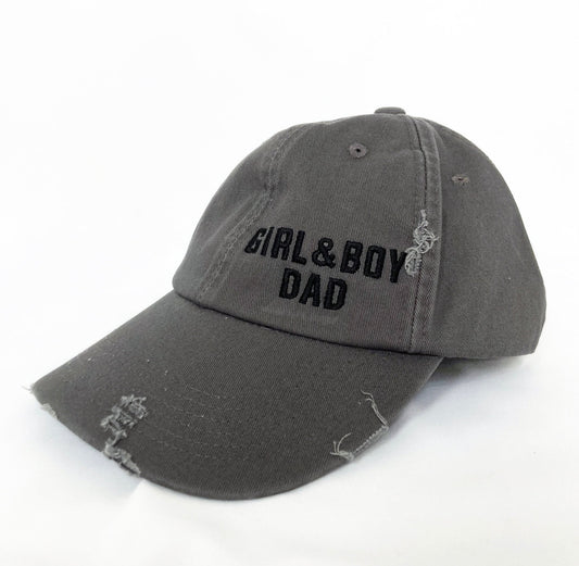 Girl & Boy Dad Distressed Hat