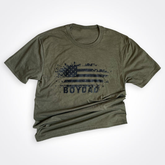 BoyDad USA Distressed Flag Tee