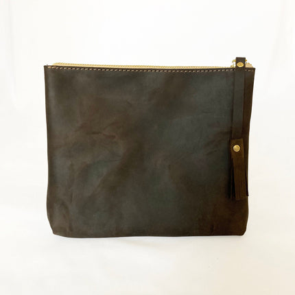 GirlMom Leather Pouch Script  Large