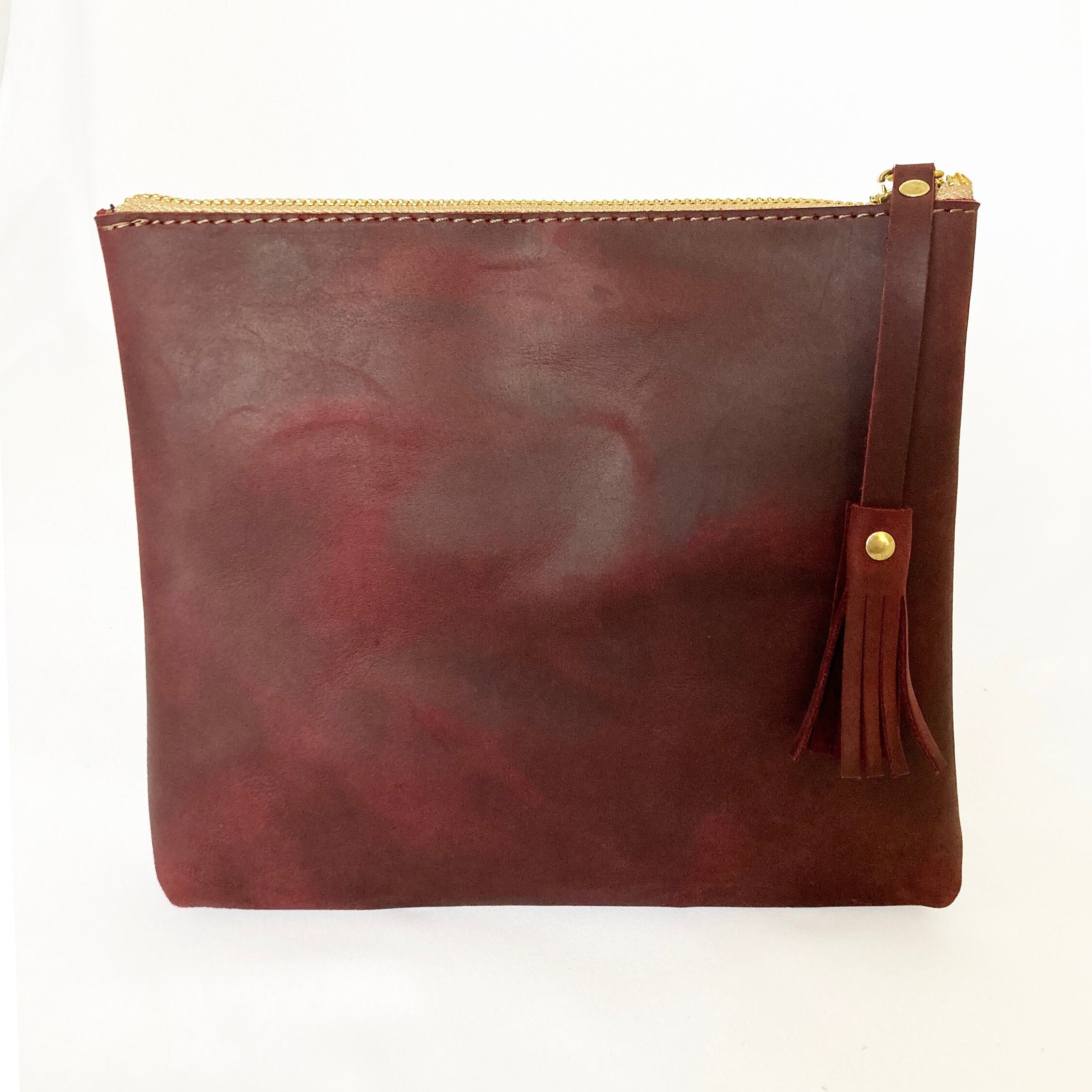 GirlMom Leather Pouch Script  Large
