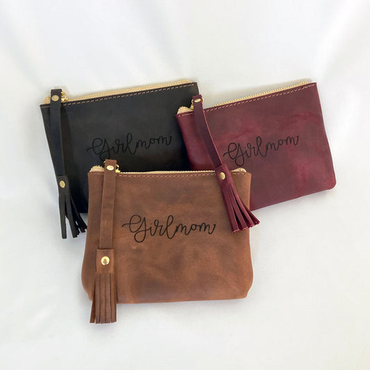 GirlMom Leather Clutch
