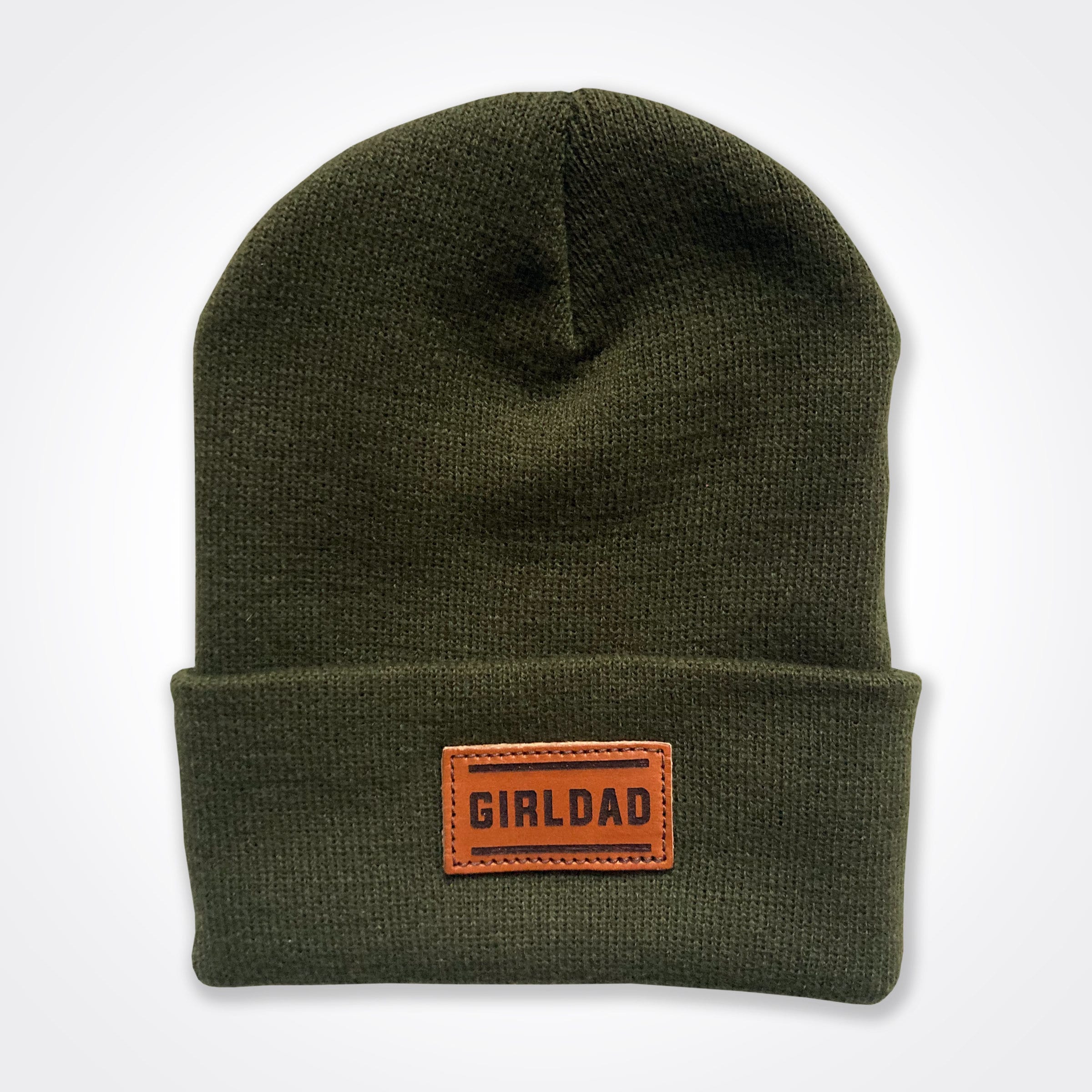 GirlDad Leather Patch Beanie