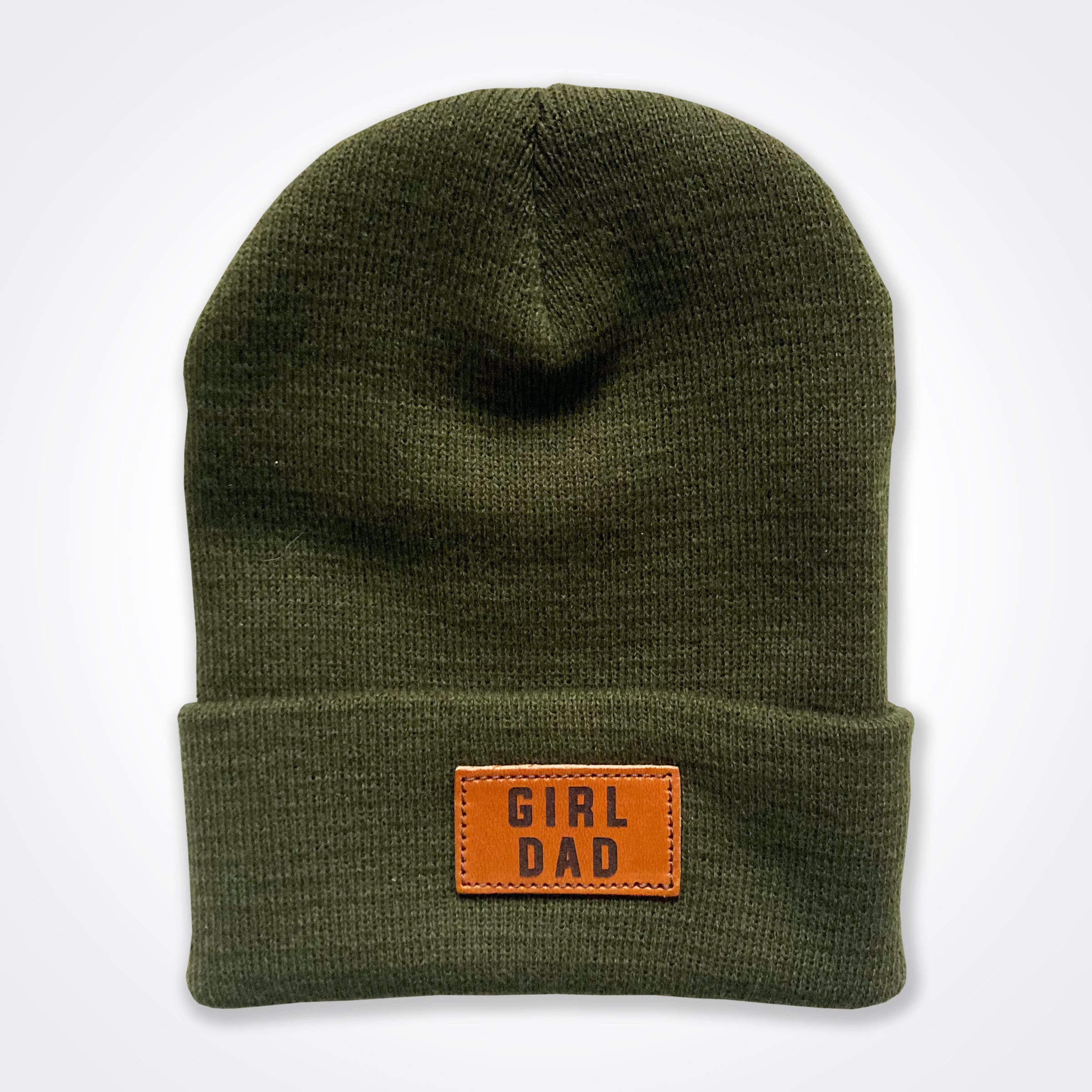 GirlDad Leather Patch Beanie