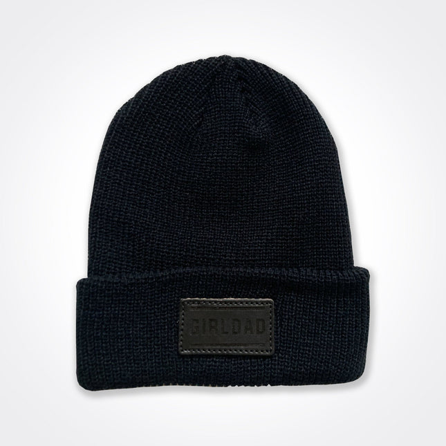GirlDad Leather Patch Beanie