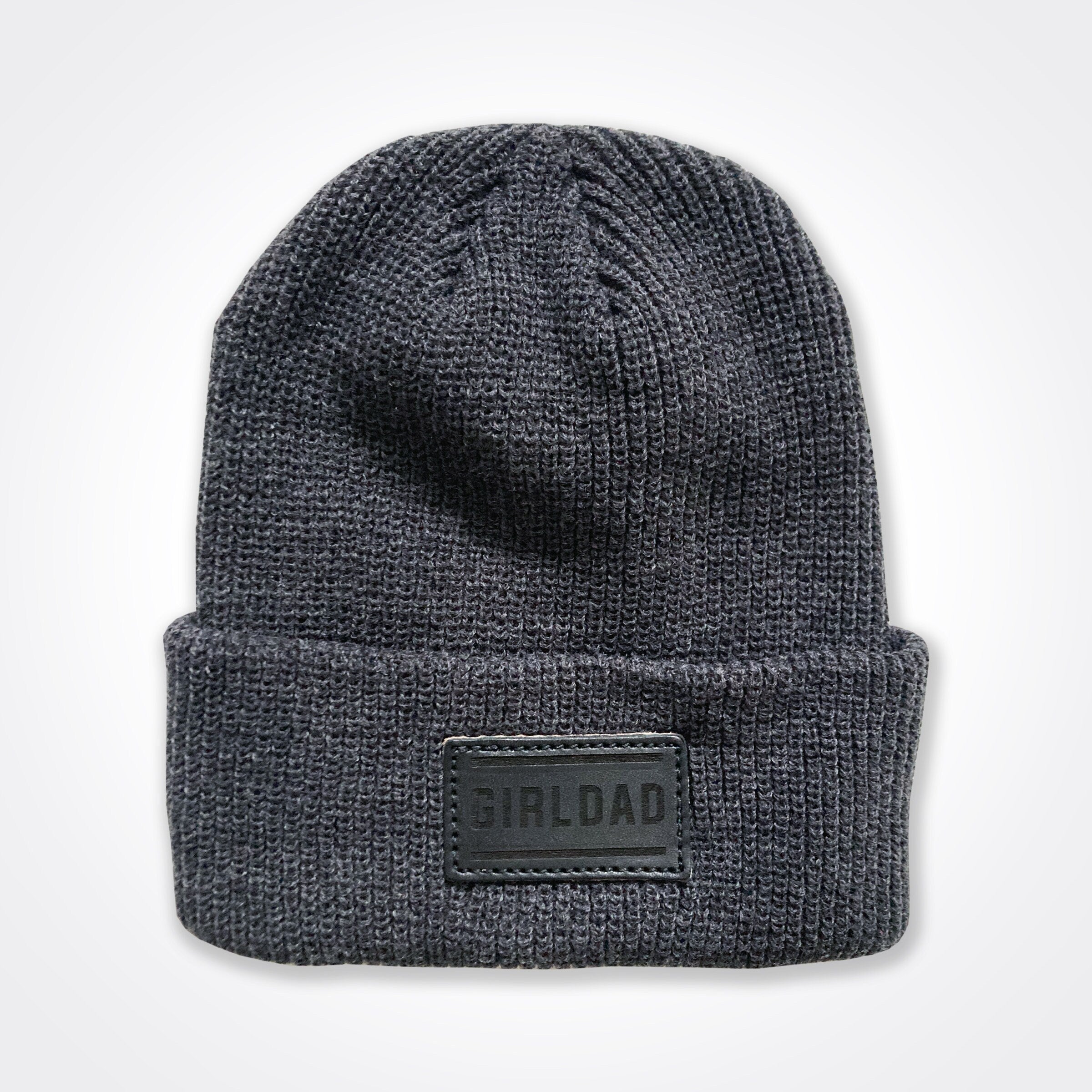 GirlDad Leather Patch Beanie