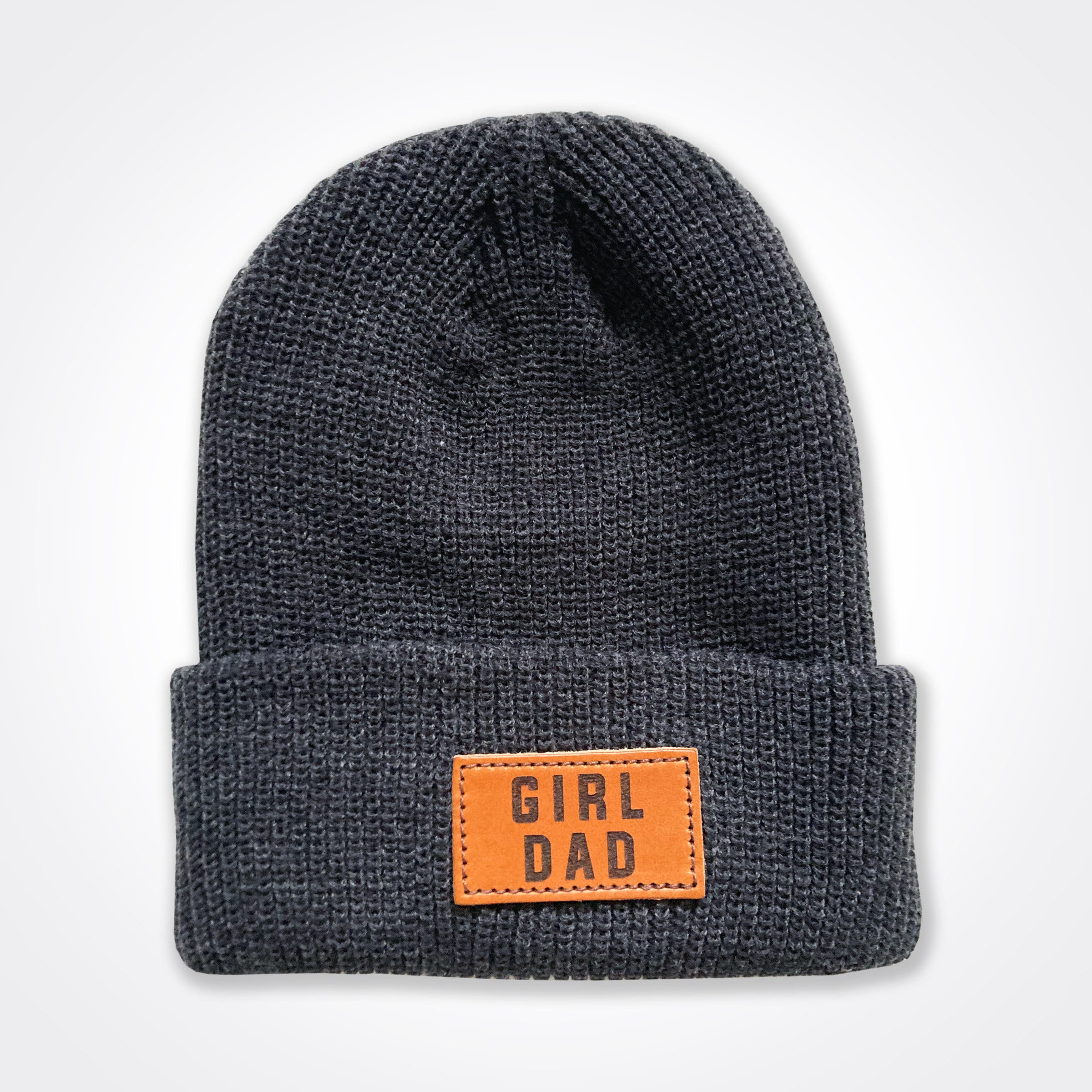 GirlDad Leather Patch Beanie