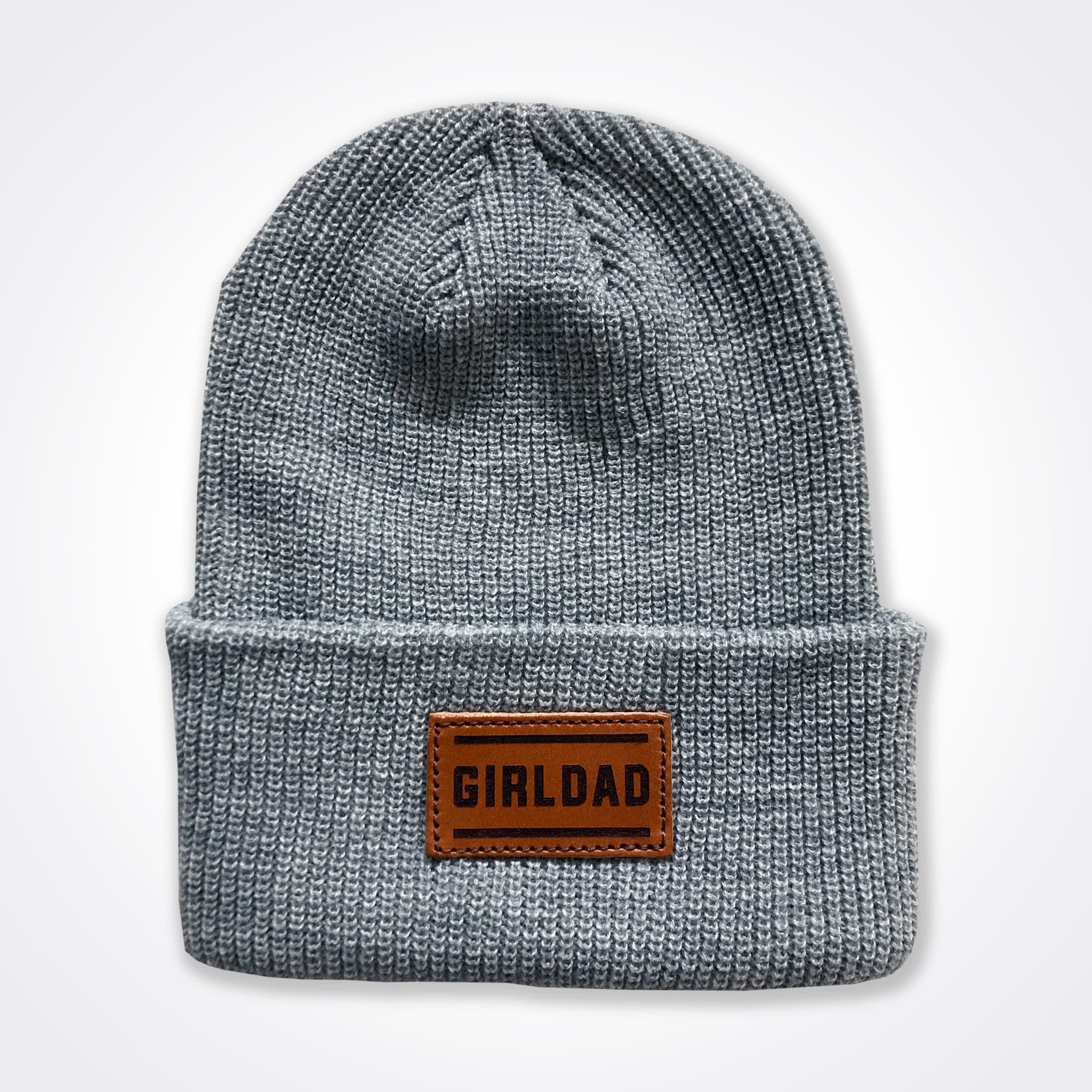 GirlDad Leather Patch Beanie
