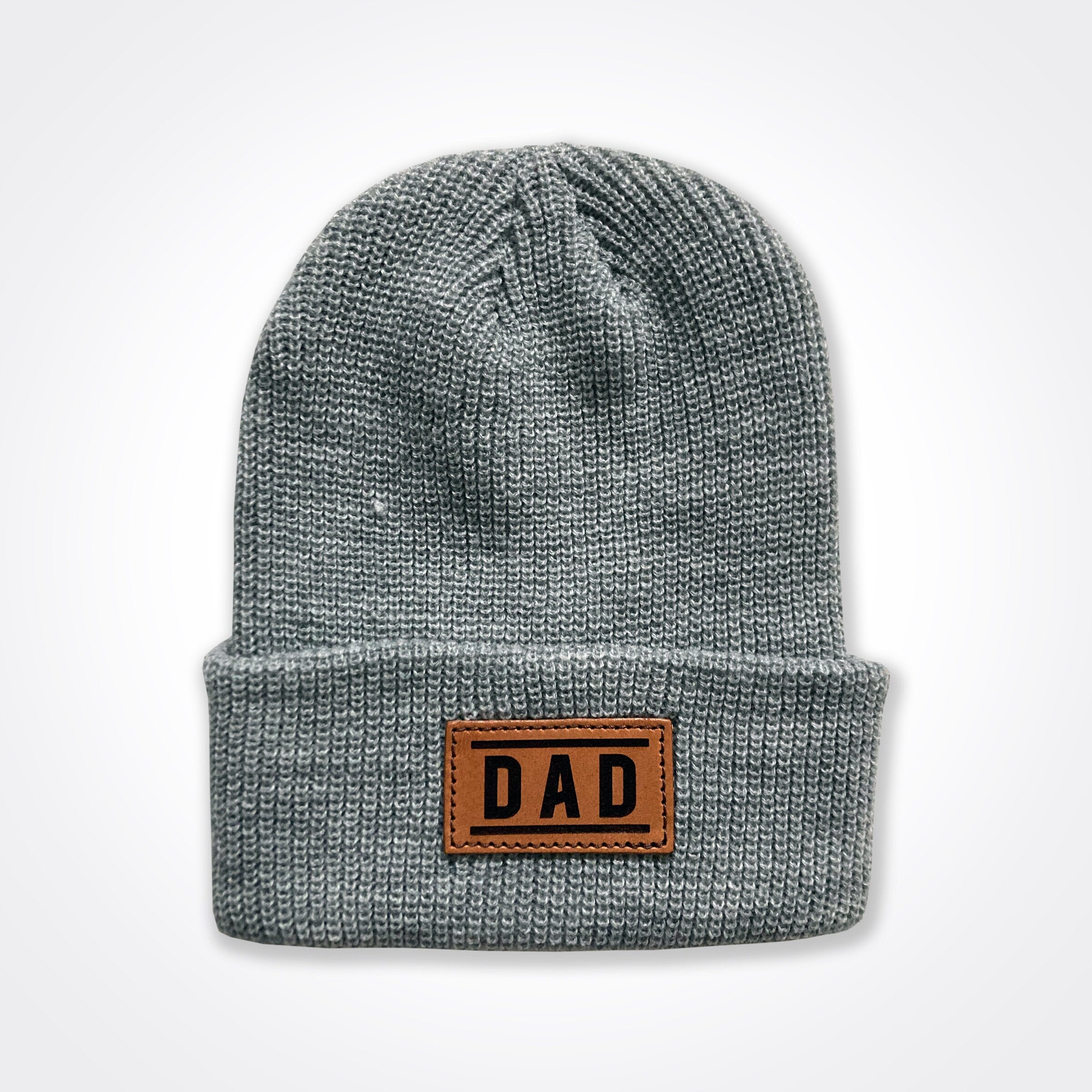 Dad Leather Patch Beanie