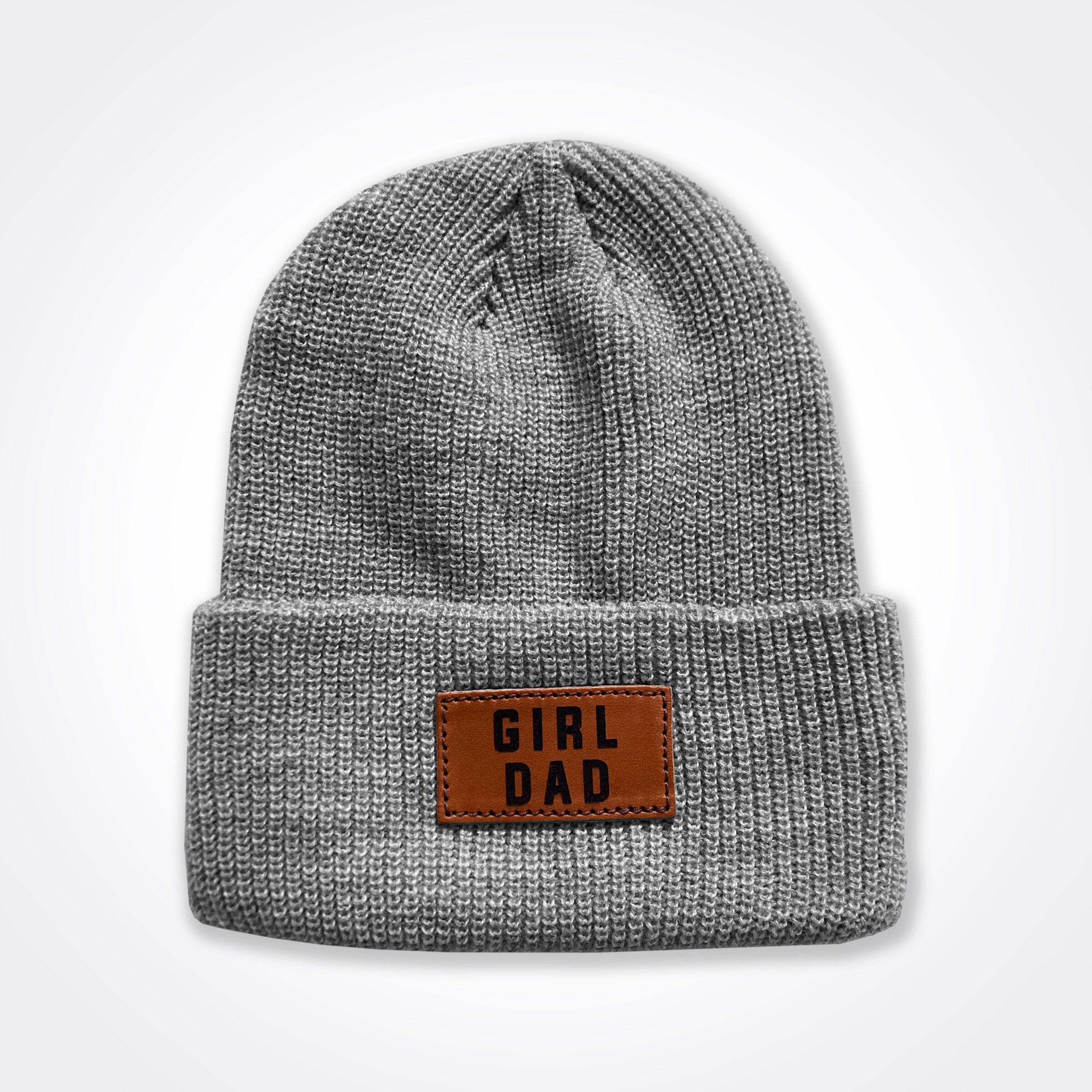GirlDad Leather Patch Beanie