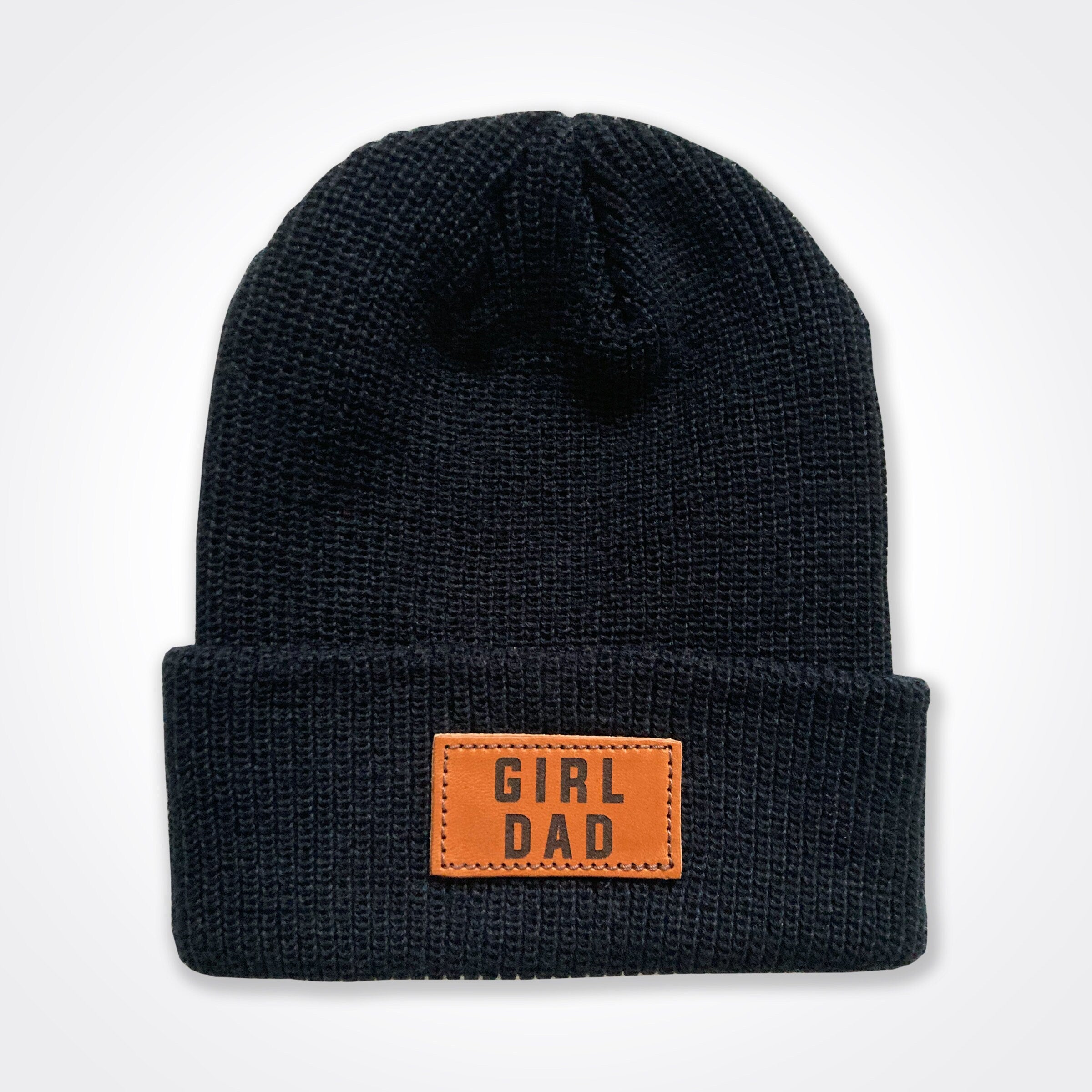 GirlDad Leather Patch Beanie
