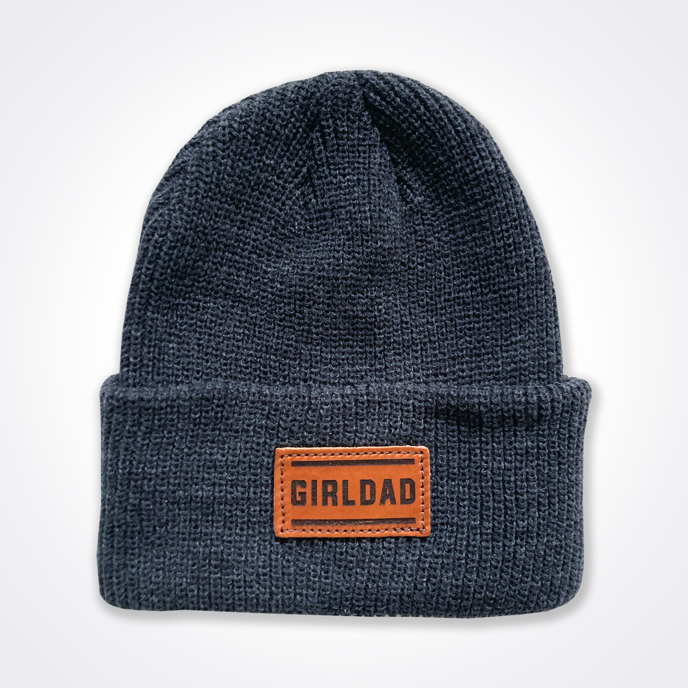 GirlDad Leather Patch Beanie