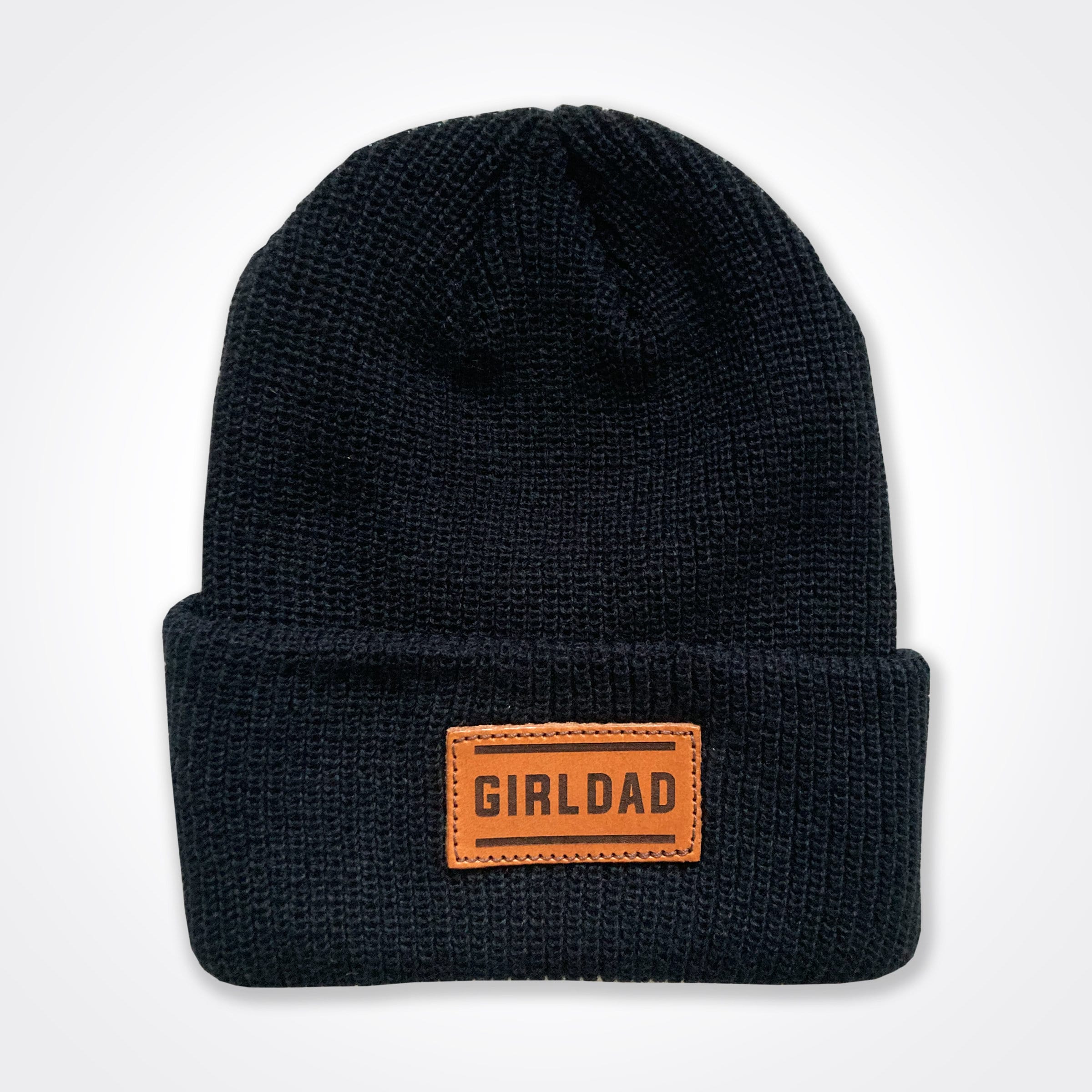 GirlDad Leather Patch Beanie