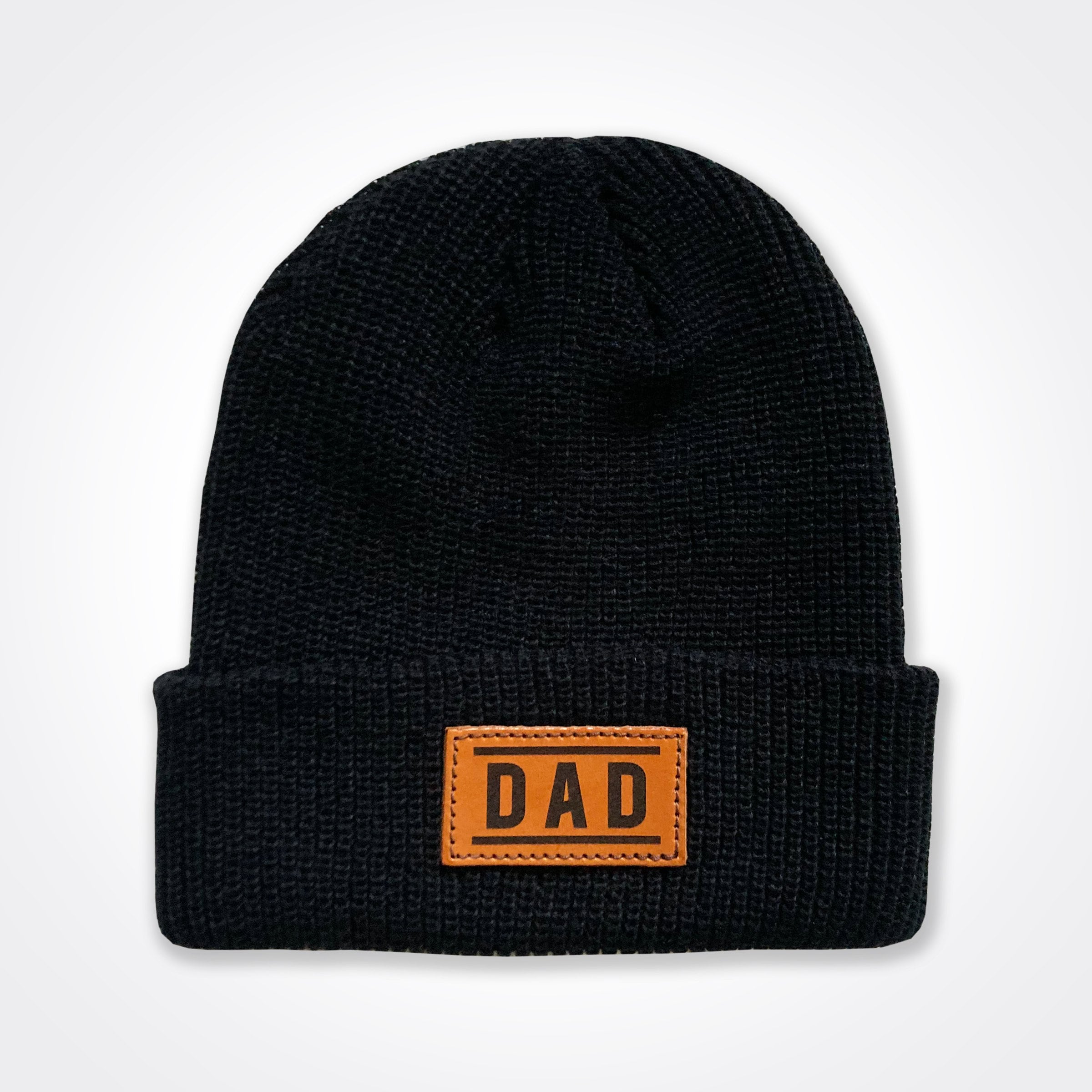 Dad Leather Patch Beanie