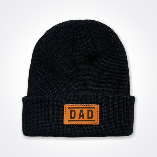 Dad Leather Patch Beanie