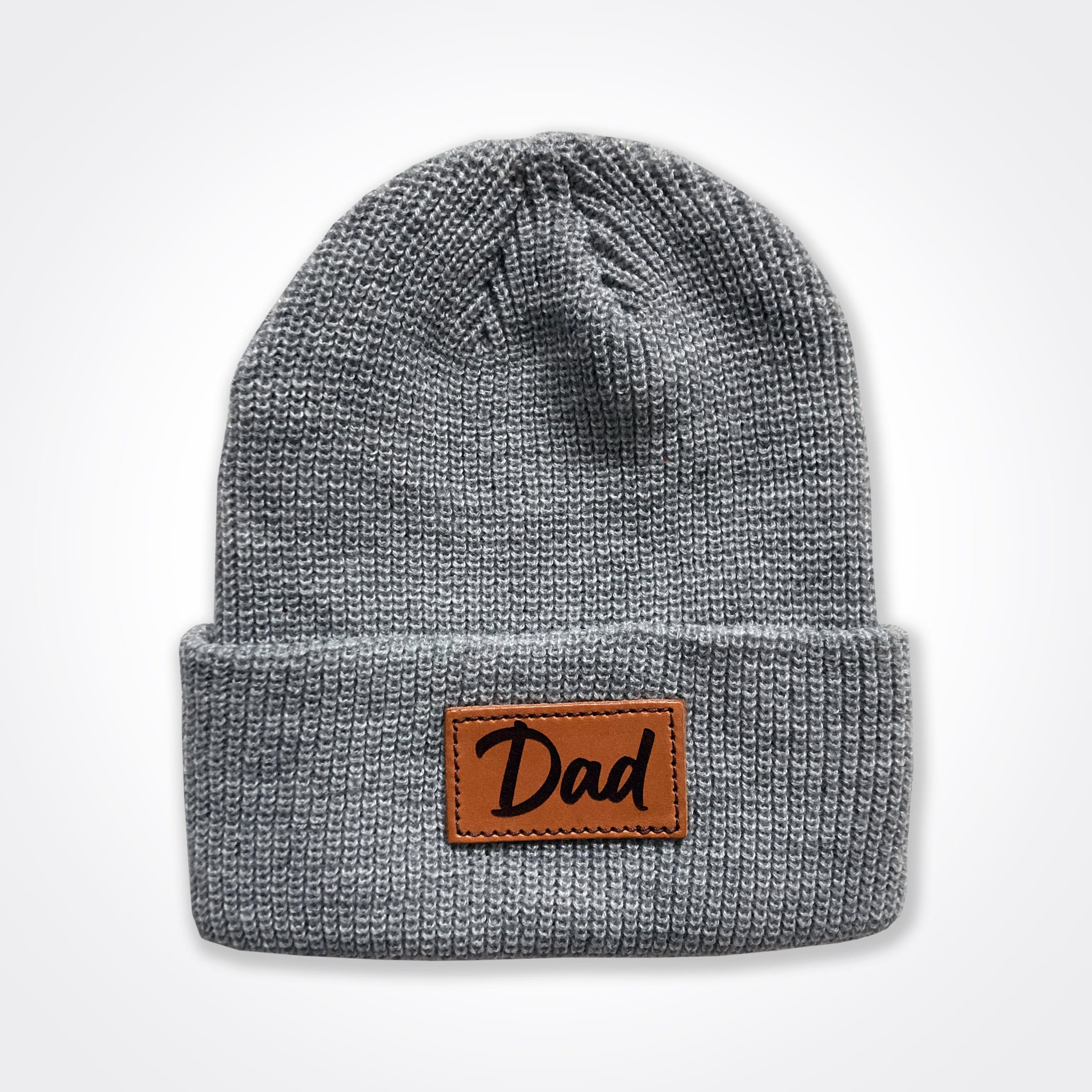Dad Leather Patch Beanie