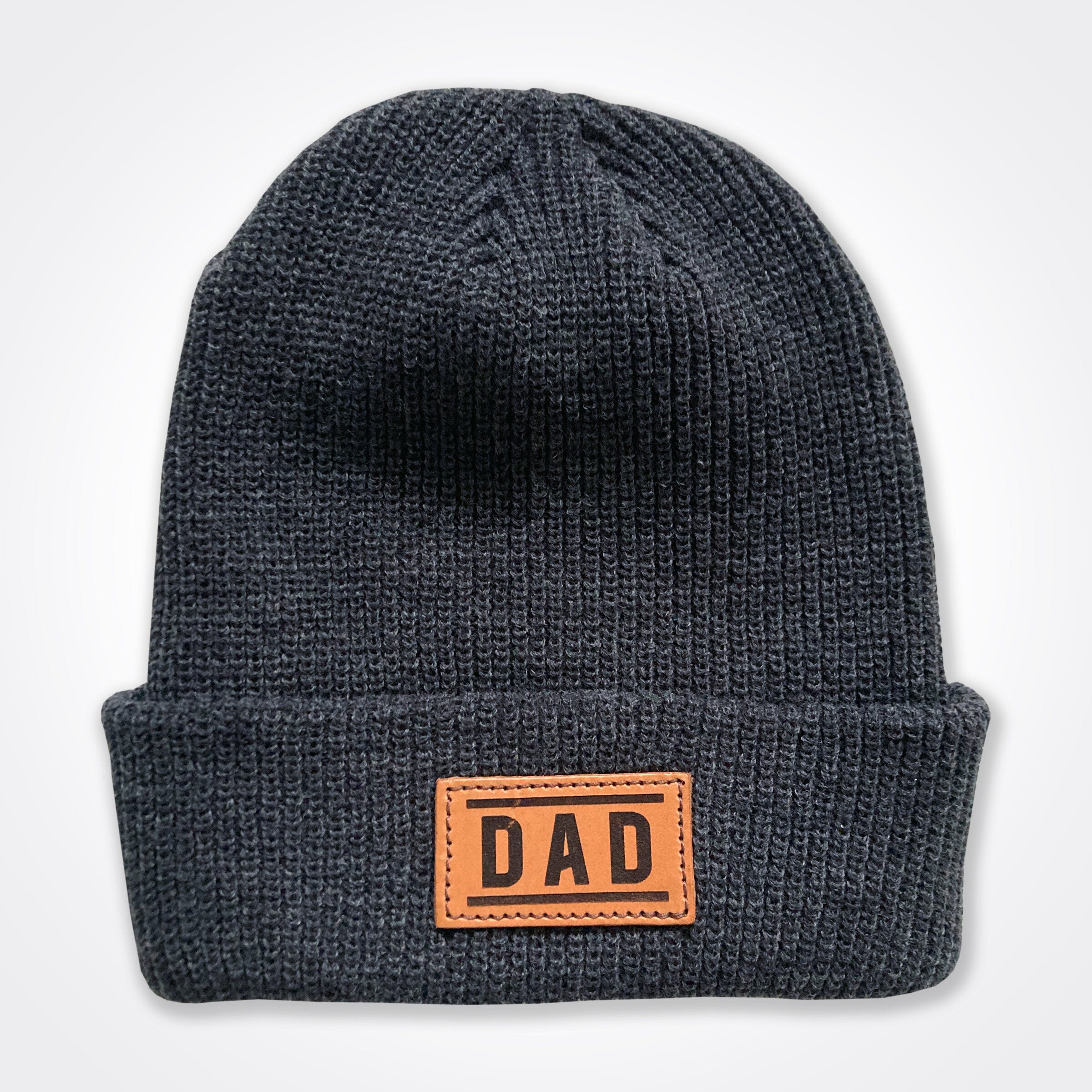Dad Leather Patch Beanie