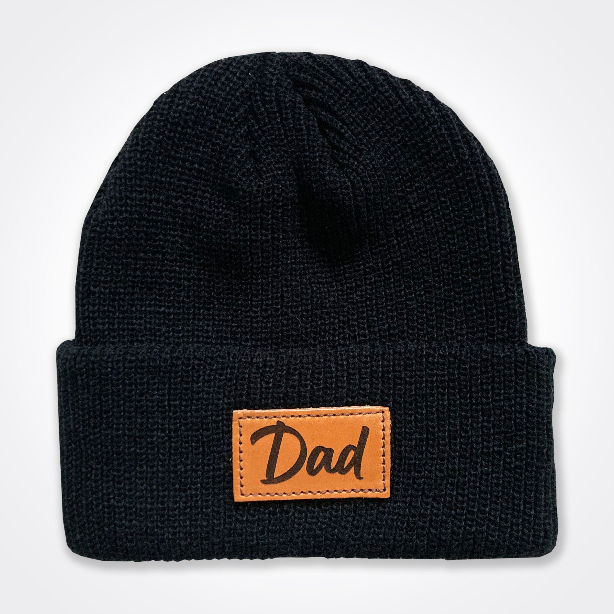 Dad Leather Patch Beanie