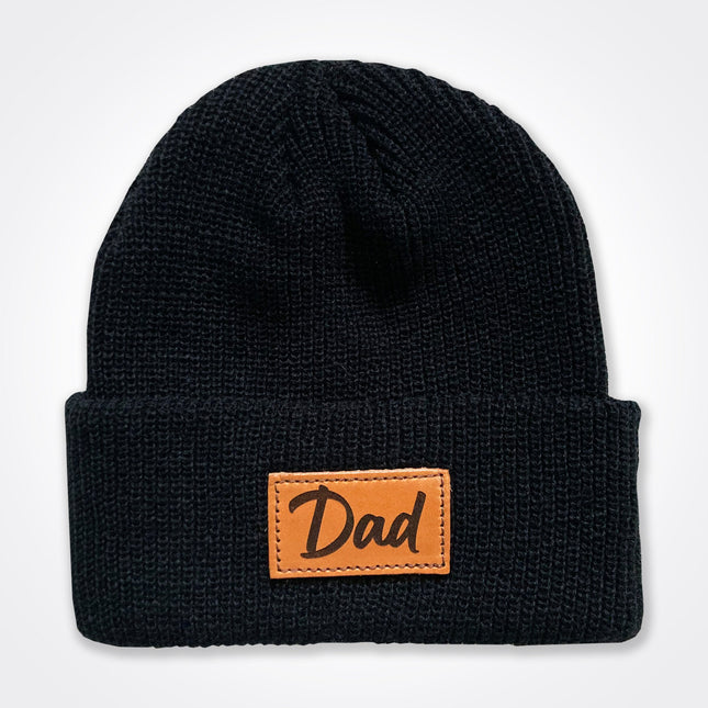 Dad Leather Patch Beanie