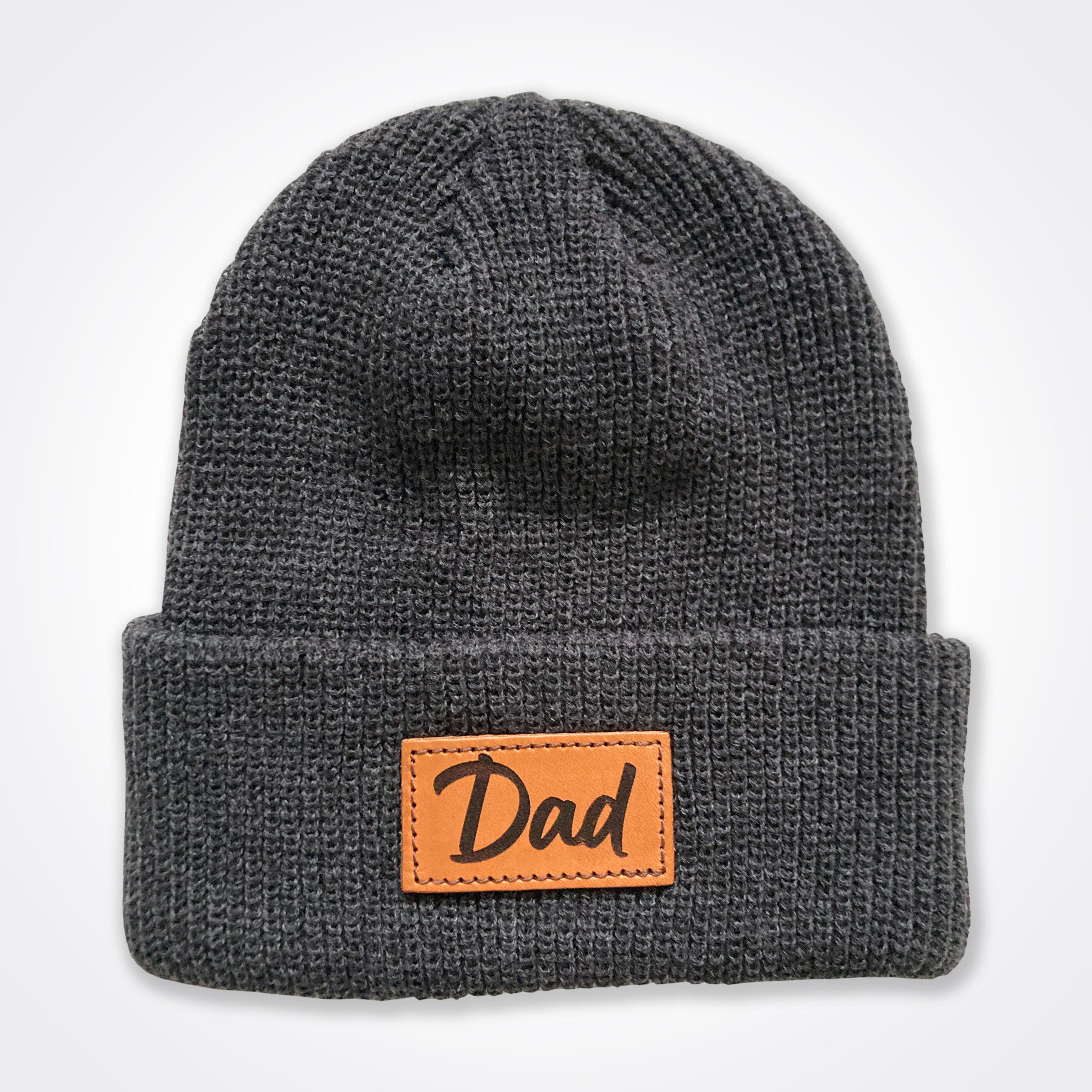 Dad Leather Patch Beanie